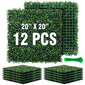 KASZOO grass wall panel 20x20 setup for balcony privacy and greenery