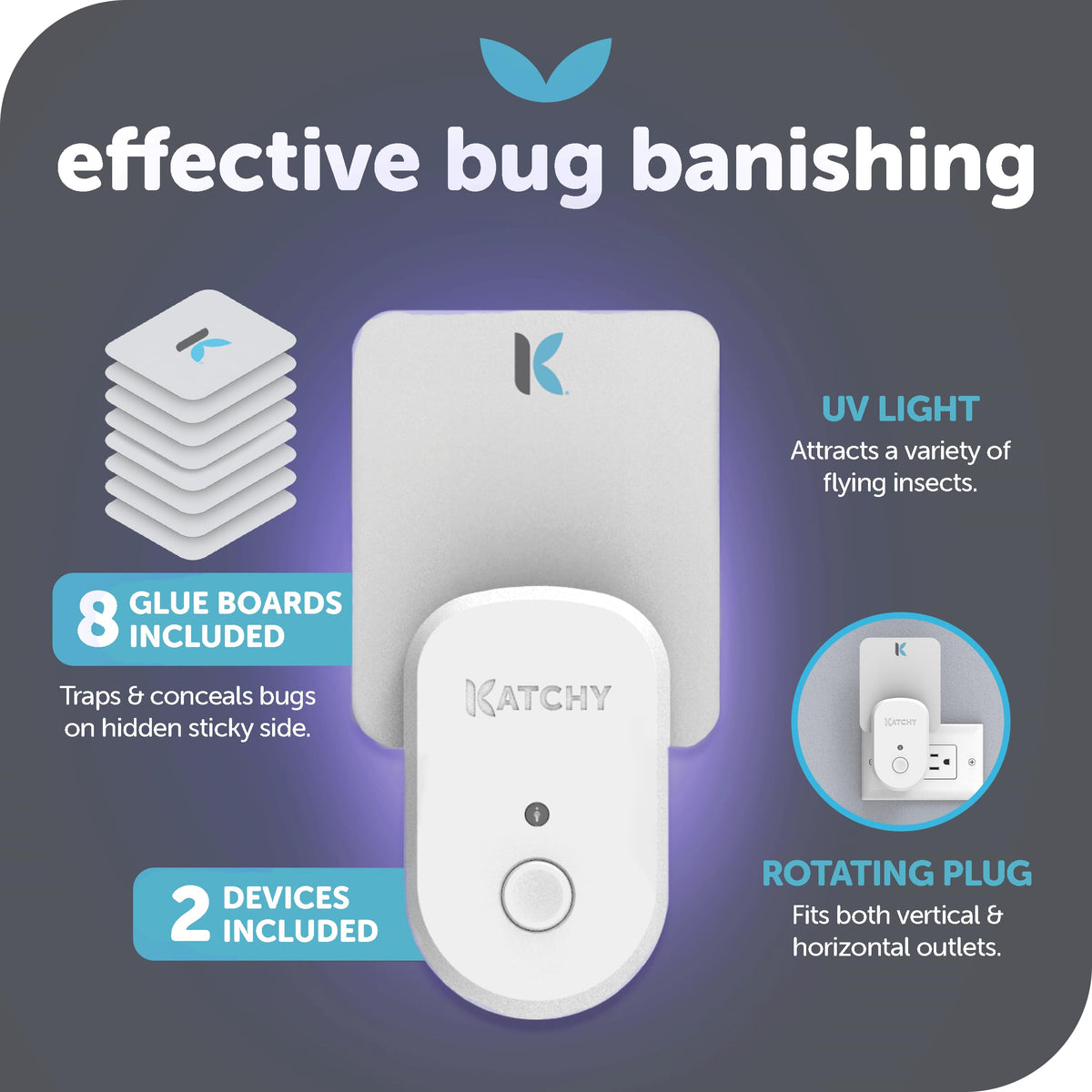 KATCHY removable glue board for easy, mess-free cleaning after use.