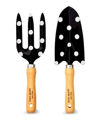 Kate Spade New York trowel with dot pattern for precise planting.