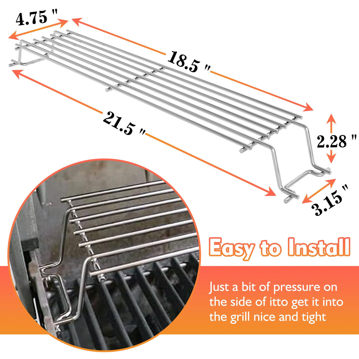 KATEEDY Weber Spirit 200-series warming rack keeps meats juicy and warm