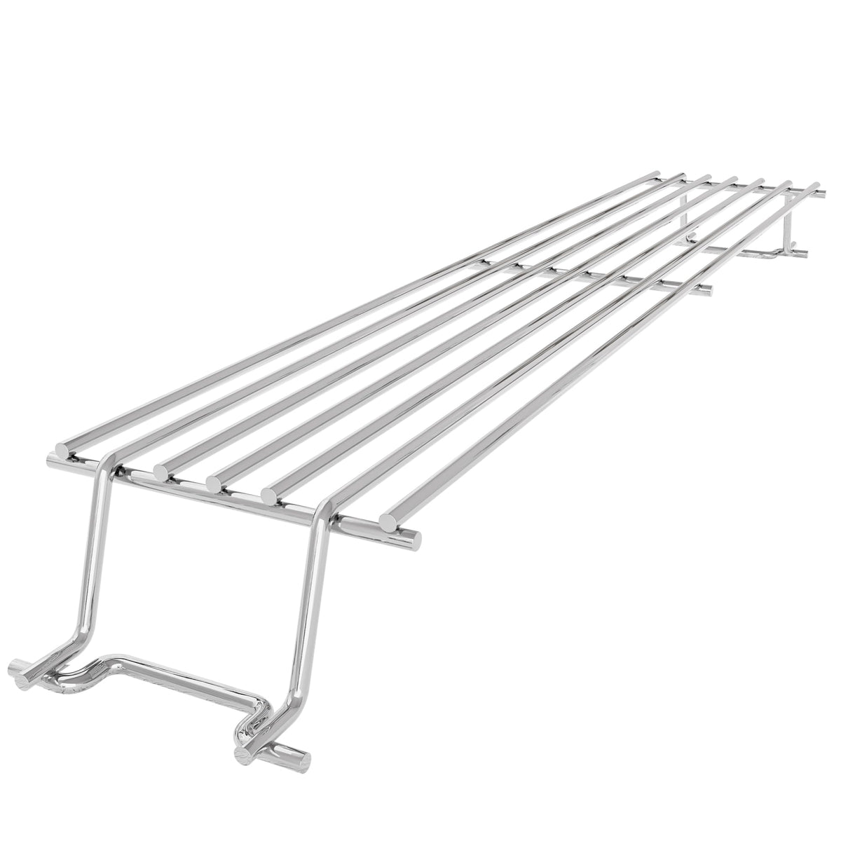 KATEEDY Weber Spirit warming rack front view, durable stainless steel construction.