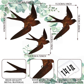 Kathfly rusty birds wall art with medium silhouette enhances garden decor.