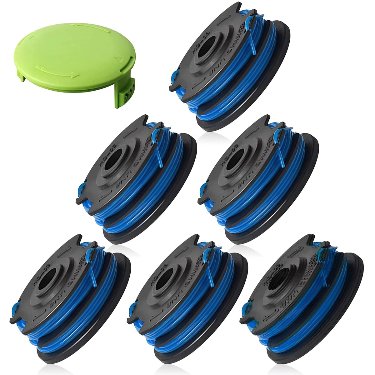 Katifee dual-line spool showing 27ft of 0.065 inch line for compatible trimmers.
