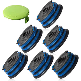 Katifee dual-line spool showing 27ft of 0.065 inch line for compatible trimmers.