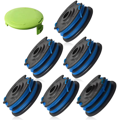 Katifee dual-line spool showing 27ft of 0.065 inch line for compatible trimmers.