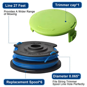 Katifee compatible spool designed for Greenworks 21212 and 21272 replacements.