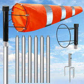 Katywixu airport windsock kit with swivel for precise wind direction at airfields.