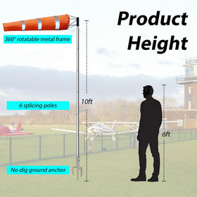 Katywixu windsock base uses no-dig anchor for stable ground fix.