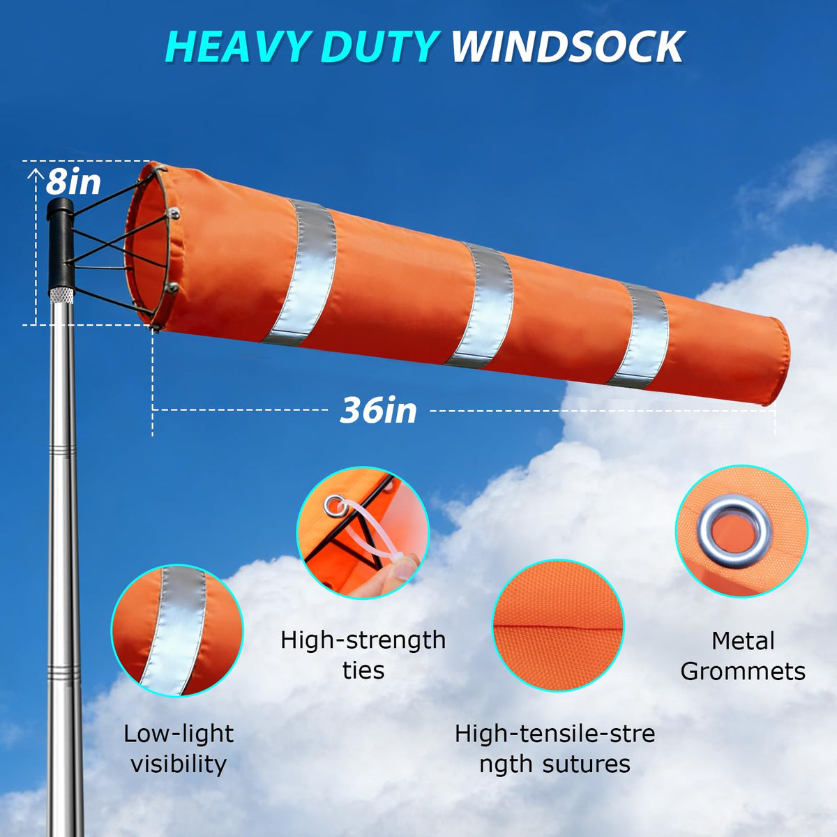 Katywixu six 1-inch poles form a 9 ft tall windsock tower.