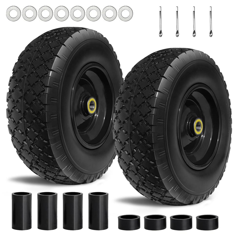 Kavedod 13 inch solid tire wheel assembly side view for durable, maintenance-free carts.
