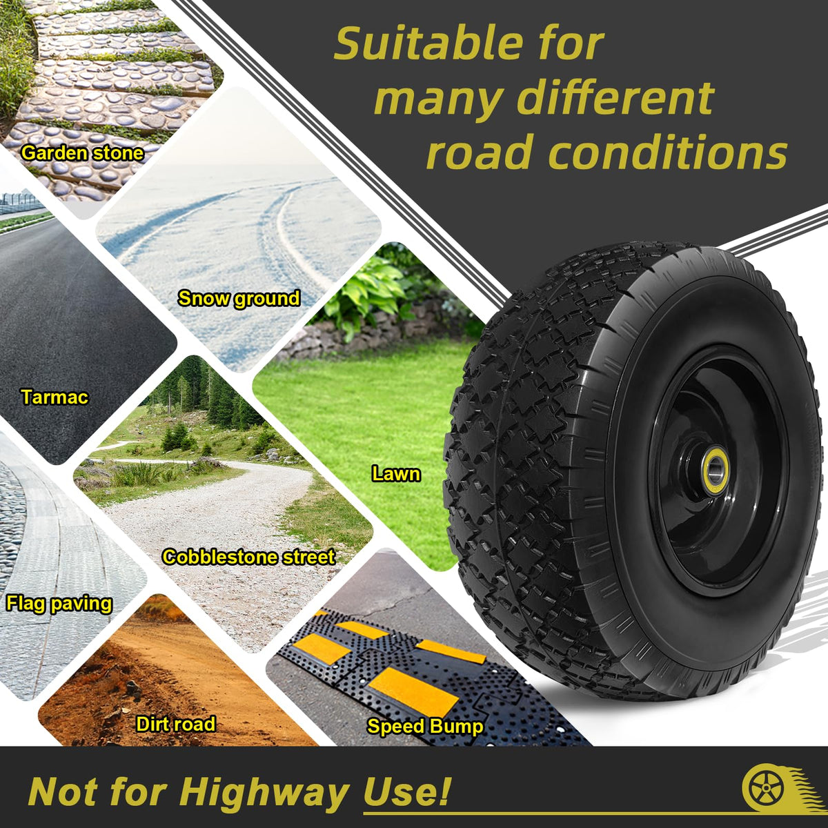 Kavedod diamond pattern tread improves grip on varied surfaces.