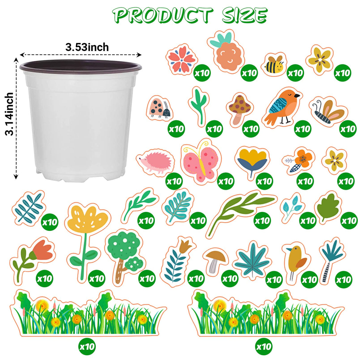Kavoc kit stickers with spring motifs to personalize pots