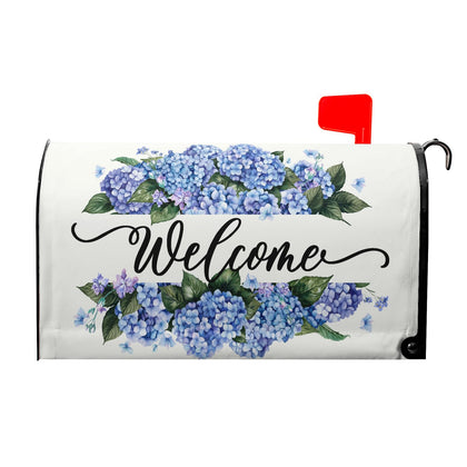 Kawani Hydrangea pattern spring mailbox cover enhances curb appeal.