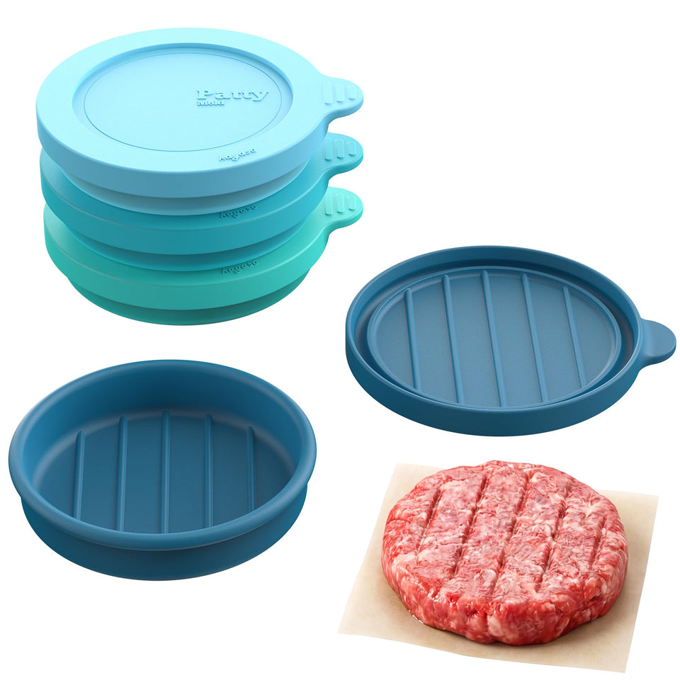 Kayaso silicone burger patty mold with lid for even patties