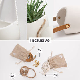 Cream matte glazed ceramic Ellie planters showcasing durable finish
