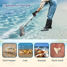 kbishtie shark tooth rake head penetrates sand to uncover small finds