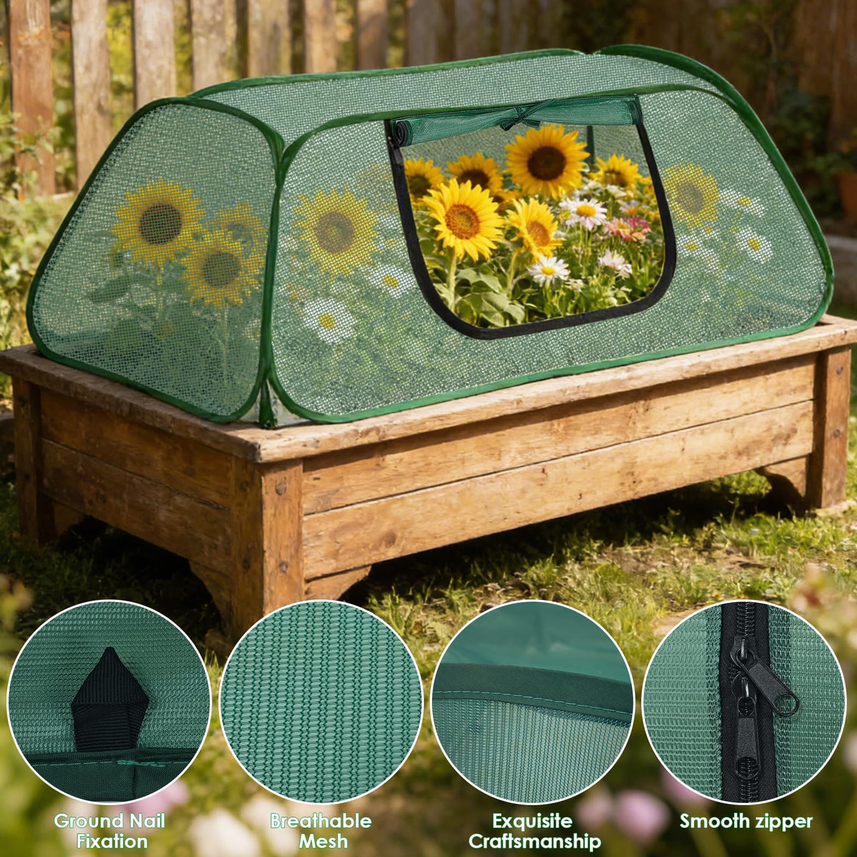 KBOROVER 45x22x16 garden bed cover provides protective space for vegetables and flowers.