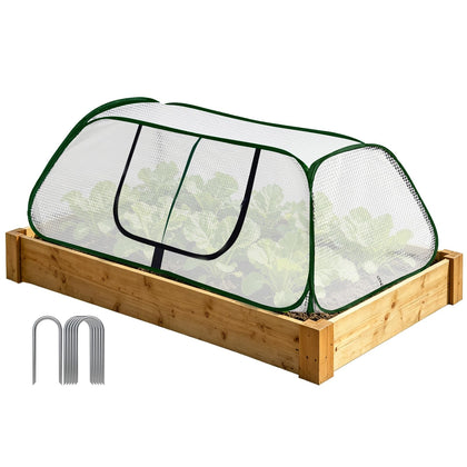 KBOROVER Garden Rows Accelerator cover front view protects plants for early spring planting.