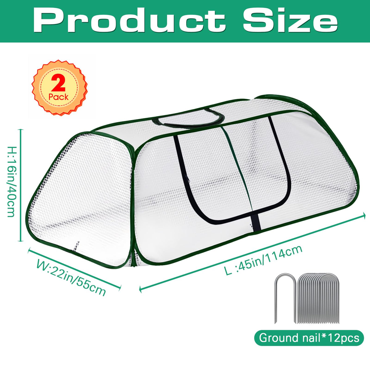 KBOROVER garden rows accelerator cover with roll up zipper door for easy access