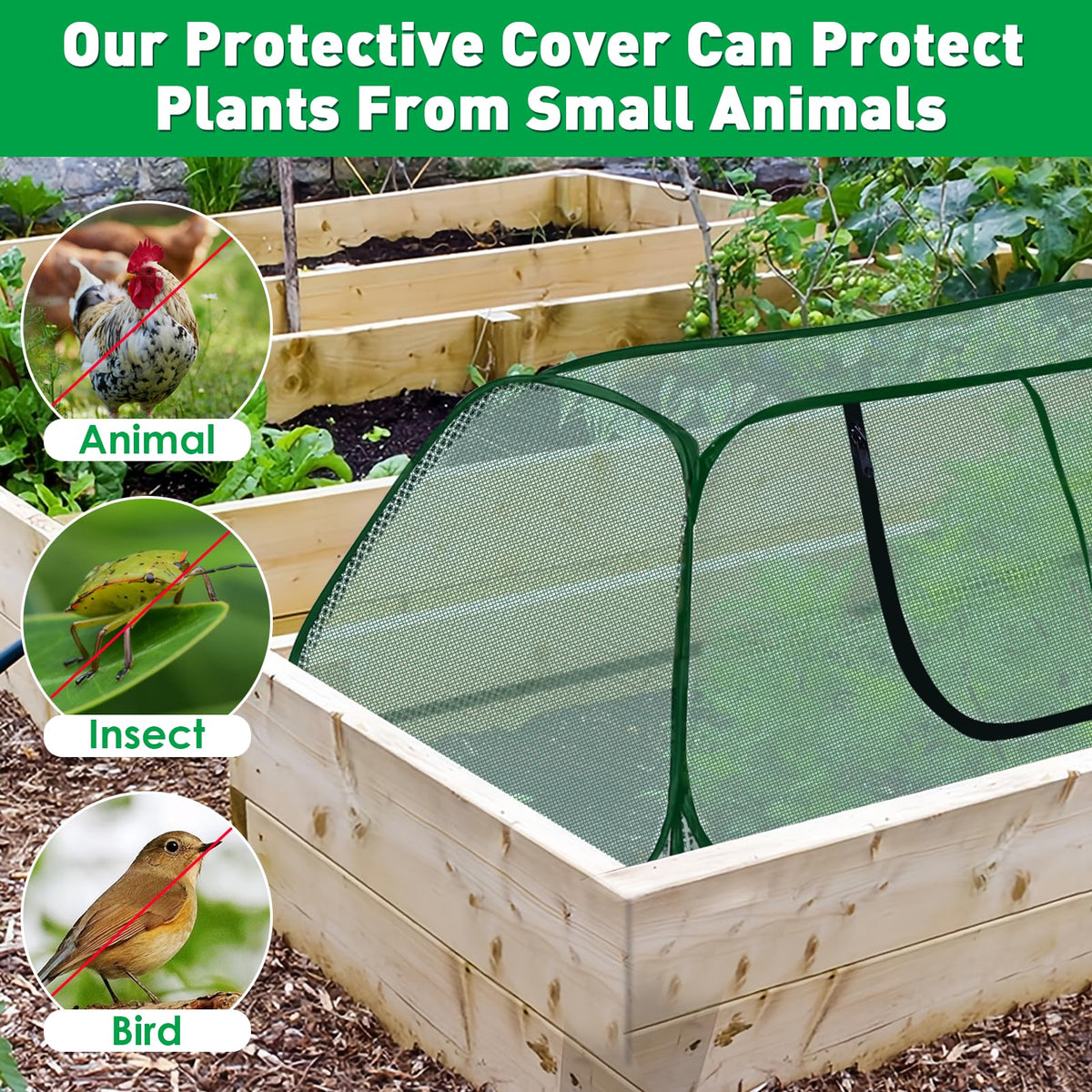 KBOROVER six metal ground spikes secure the cover in wind and outdoor weather.