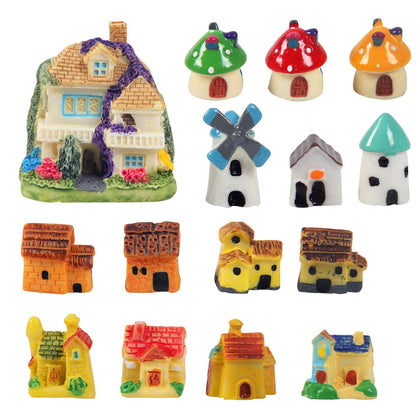Kbraveo leaf wall villa for fairy garden display, durable resin decor