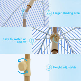 Kbrellaoutlets patio umbrella tilt push-button allows easy shade adjustment.