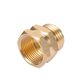 Kbrotech brass garden hose adapter in use shows practical GHT to NPT connection
