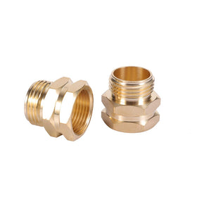 Kbrotech brass garden hose adapter close-up highlights solid threading and durable brass