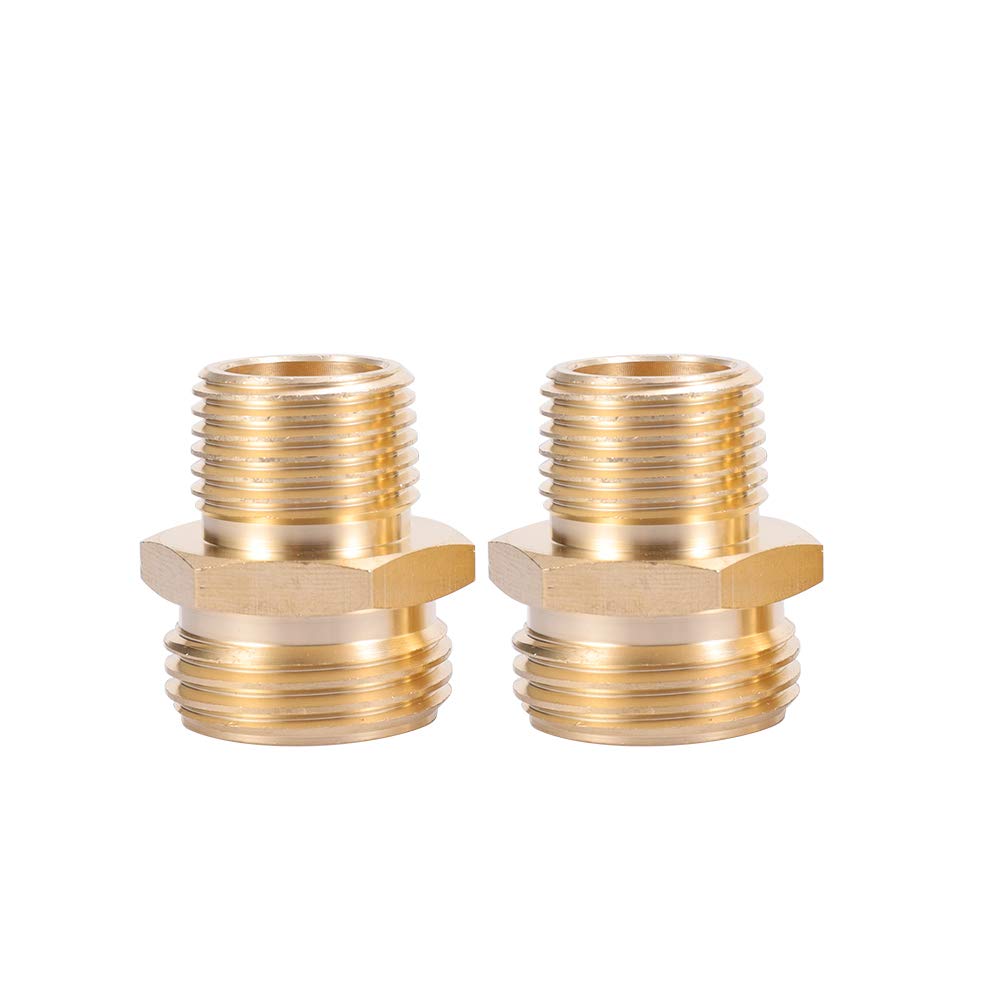 Kbrotech double-male brass connector with two pieces for quick hose-to-pipe conversions