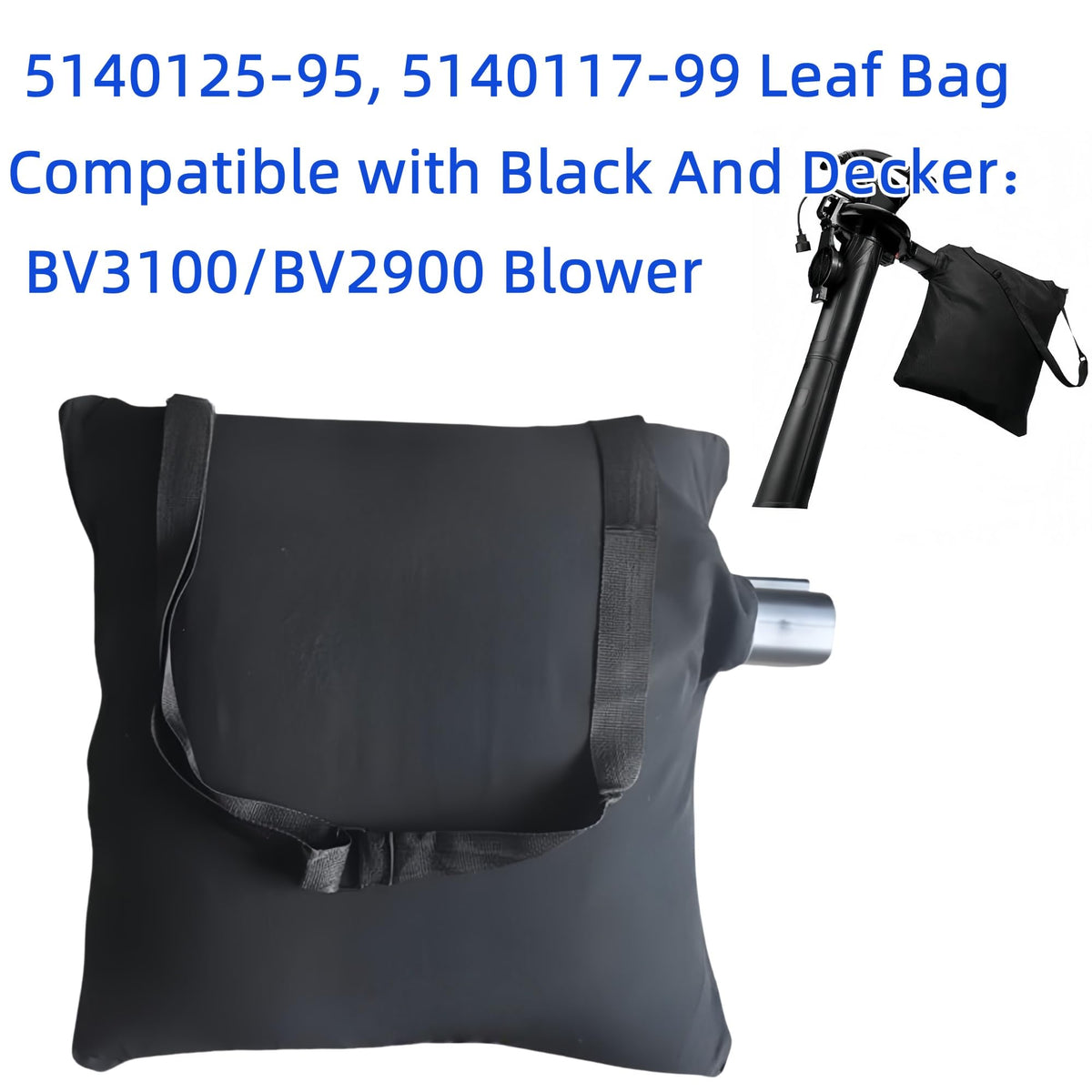 KBZ leaf bag bottom zipper detail for easy emptying and reduced spills.