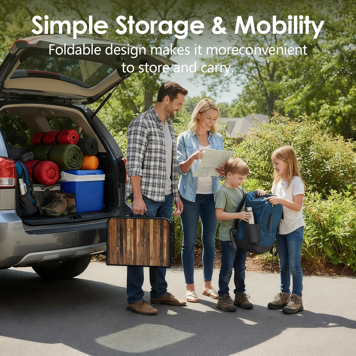Kcmploro compact-fold design fits indoors or in RVs.