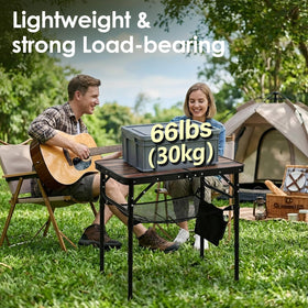 Kcmploro outdoor-use table suits picnics, camping, BBQs and more.