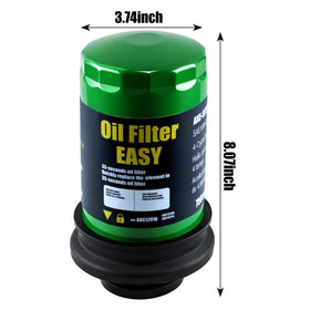 KCMSsertkir oil filter shows compact dimensions for seamless tractor fit.