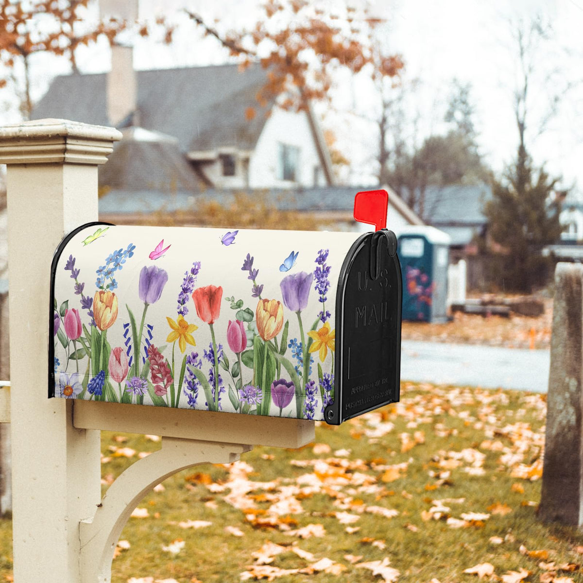 Kcozydecor fade-resistant polyester cover protects mailbox from sun and rain.