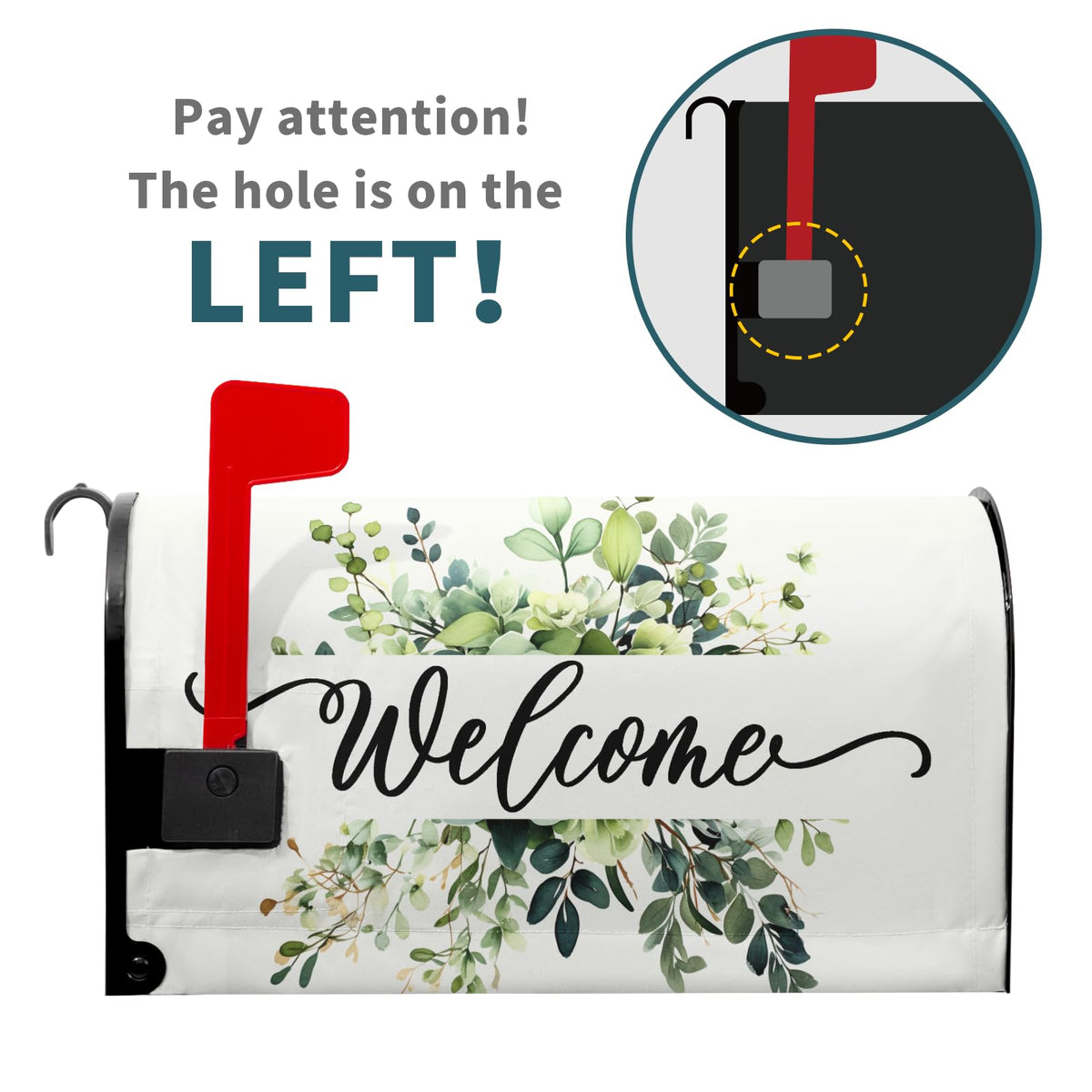 Kcozydecor green eucalyptus leaf mailbox wrap enhances outdoor decor and protects surfaces.