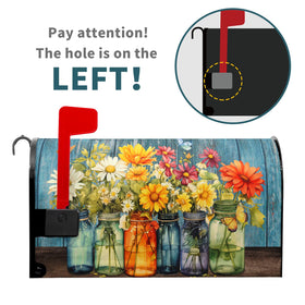 Kcozydecor Spring Blue Rustic mailbox wrap adds vibrant charm to your garden entry.