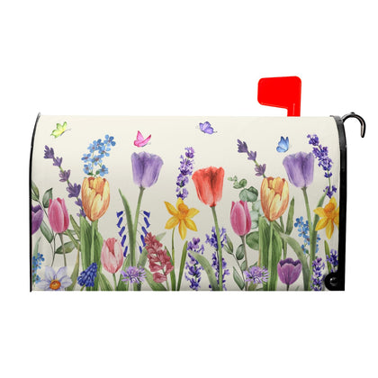Kcozydecor spring tulip lavender mailbox cover adds colorful curb appeal and weather-ready protection.
