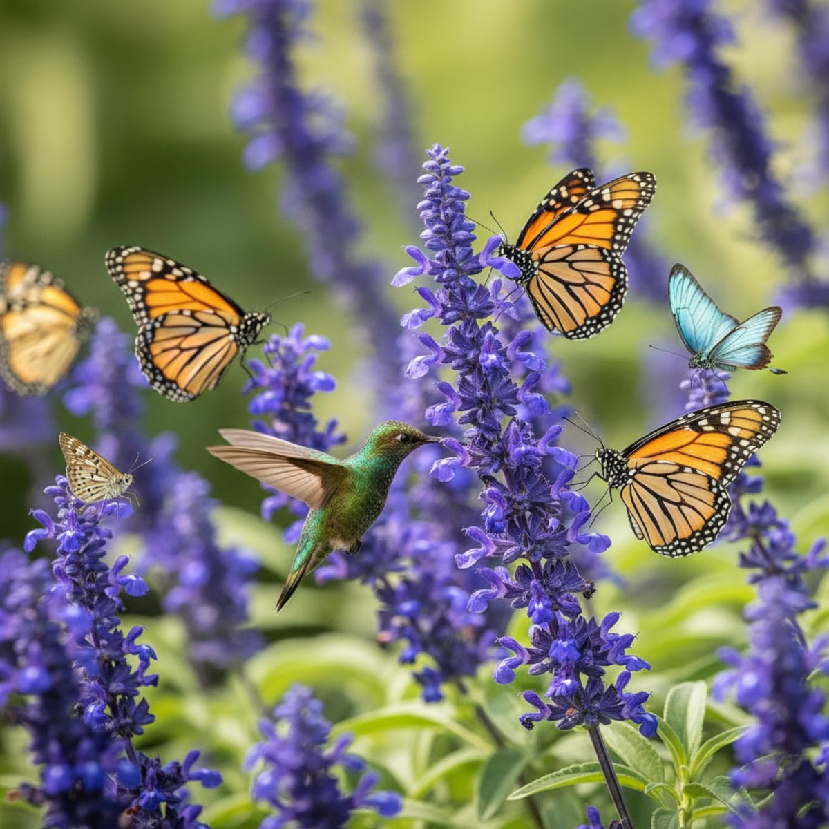KCT GARDEN Blue Sage blooms attract hummingbirds and butterflies.