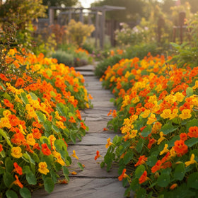 KCT GARDEN Nasturtium seeds producing abundant blossoms.