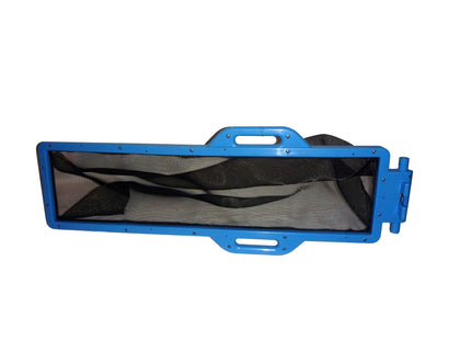 K&D Skim-eeze pool skimmer captures leaves and debris in action