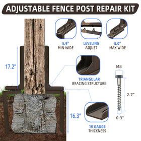 KD STONEDGE rust-resistant metal supports durable outdoor fence post repairs