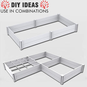Kdgarden 4x4 white vinyl raised bed for herbs and edible greens