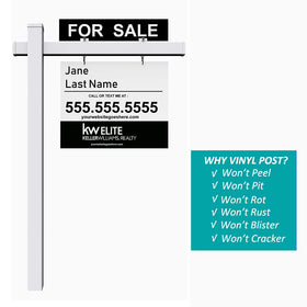 Kdgarden real estate arm 47in white, ideal for clear sign display.