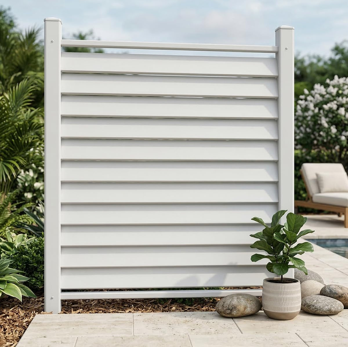 Kdgarden 36x45 outdoor privacy fence panel blocks view while allowing airflow.