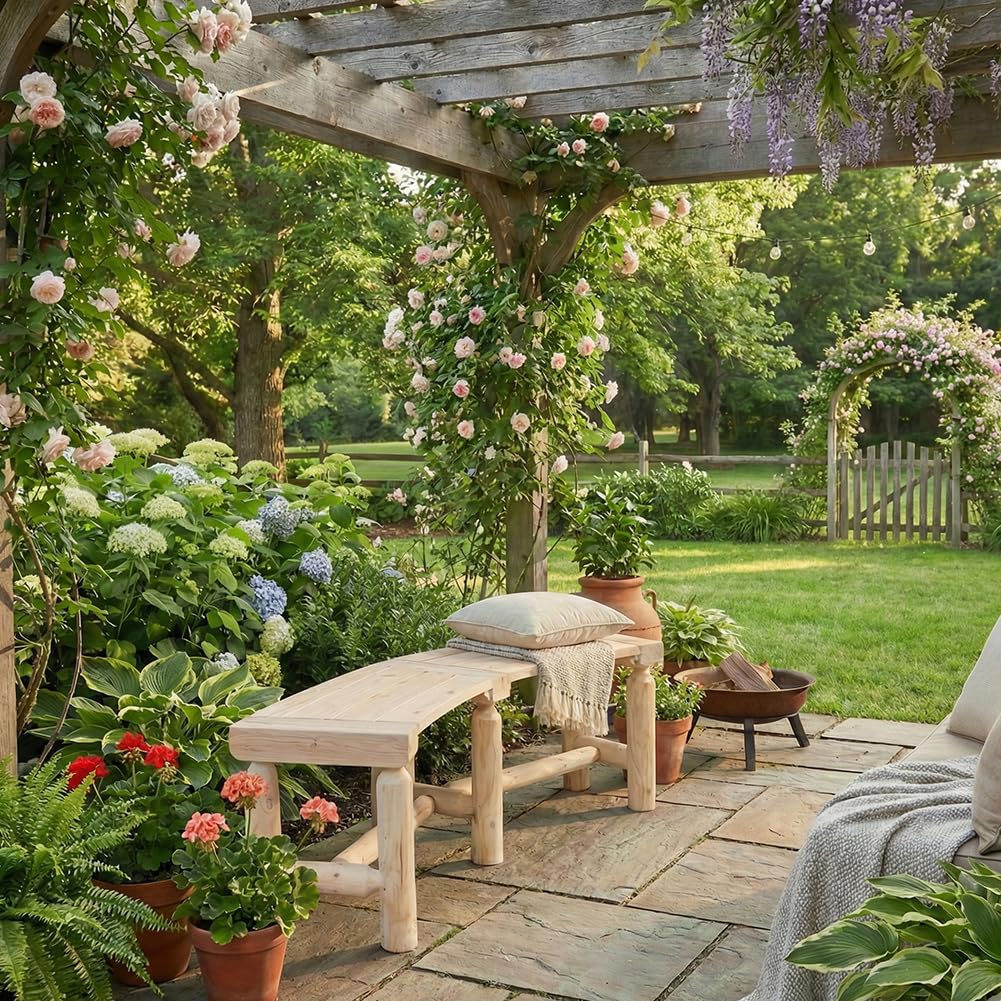 Kdgarden backless seating for 2-3 people enables intimate outdoor chats