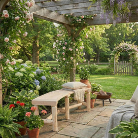 Kdgarden backless seating for 2-3 people enables intimate outdoor chats