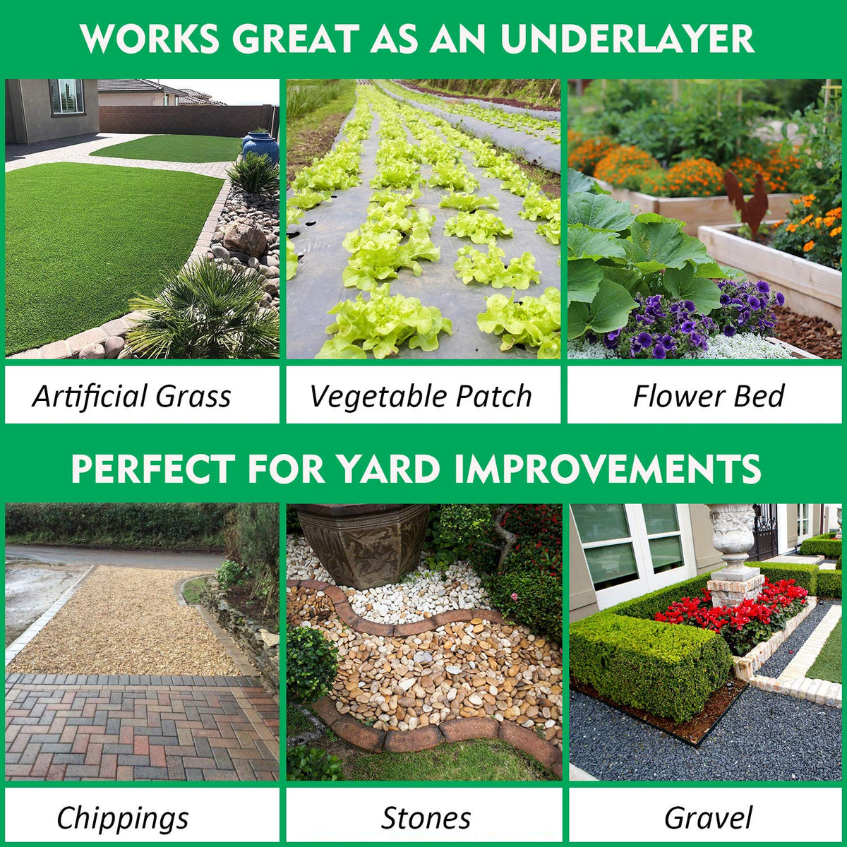 Kdgarden underlay for artificial grass and stone paths