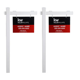 Kdgarden vinyl post 6ft white, sturdy yard sign support for open houses.