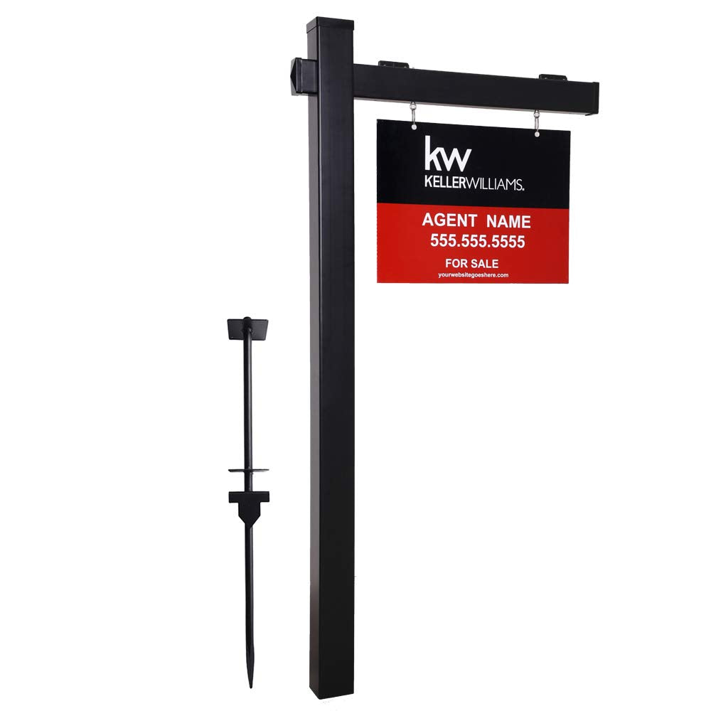 Kdgarden vinyl sign post 6ft black ready for open house signage.