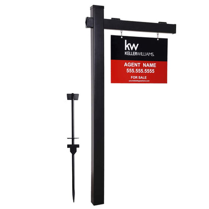 Kdgarden vinyl sign post 6ft black ready for open house signage.